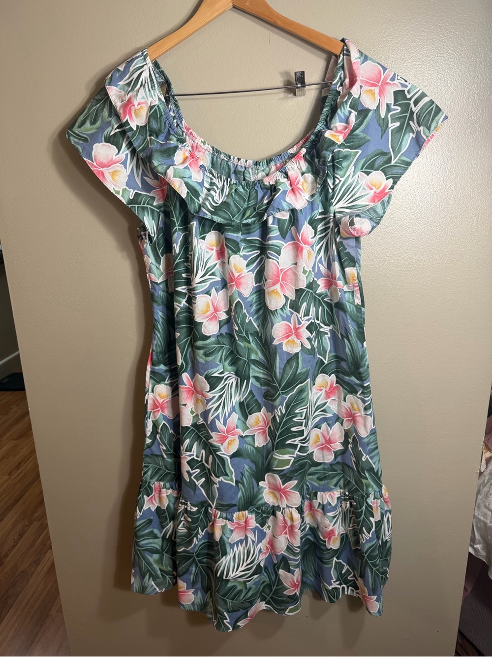 Vintage Hilo Hattie Hawaiian Original Dress XL Tropical Floral Ruffle Muu Muu